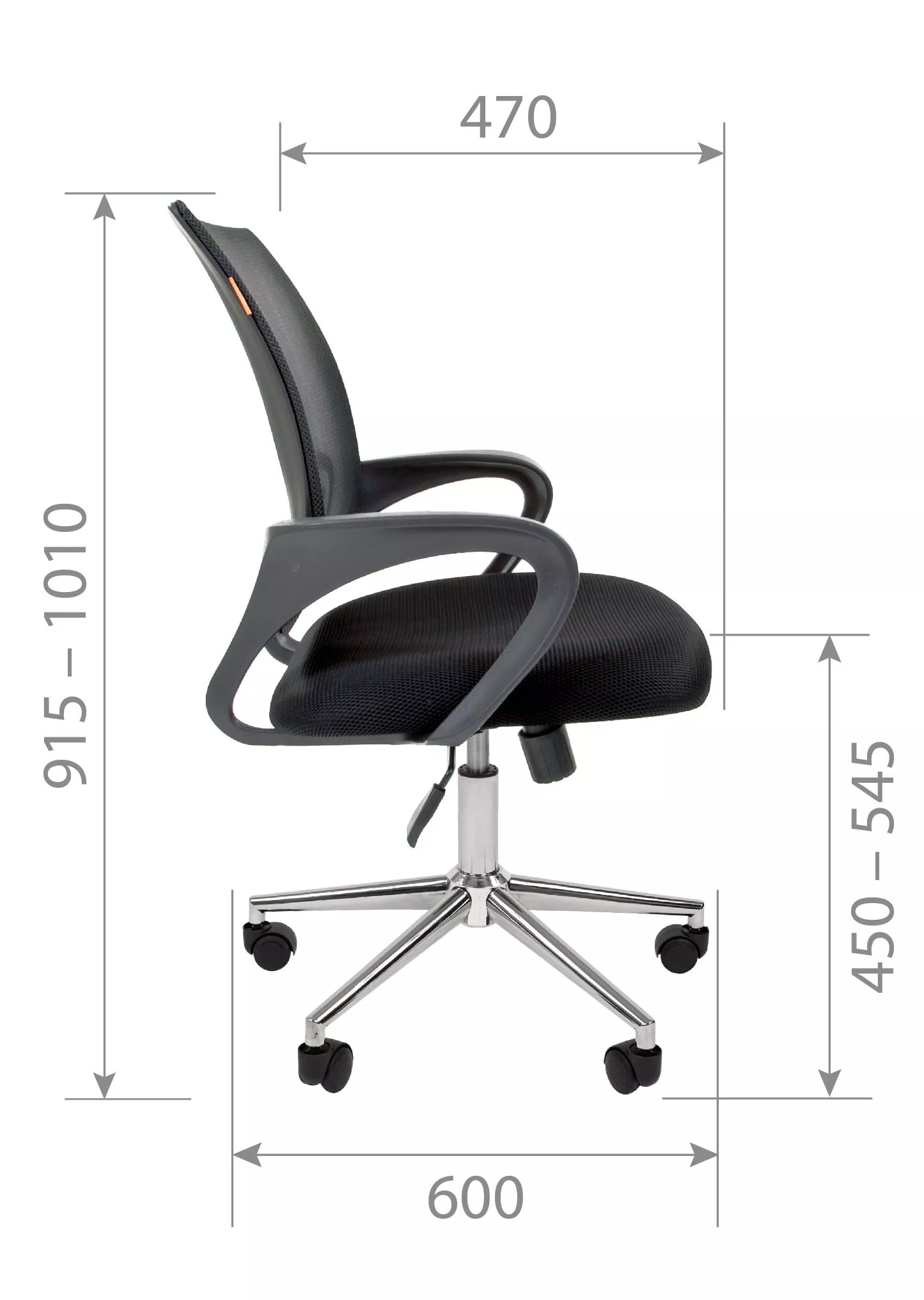 Офисное кресло CHAIRMAN 696 TW черный chrome NEW